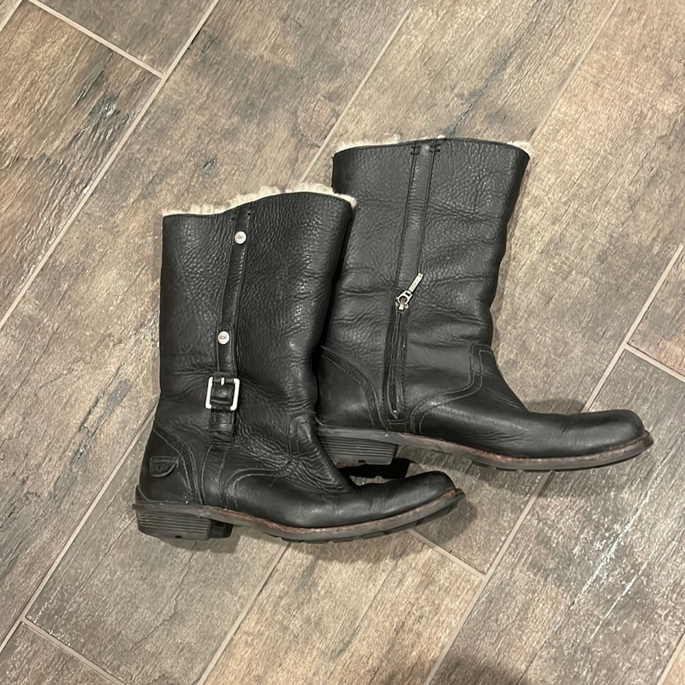 UGG Black Leather Boots